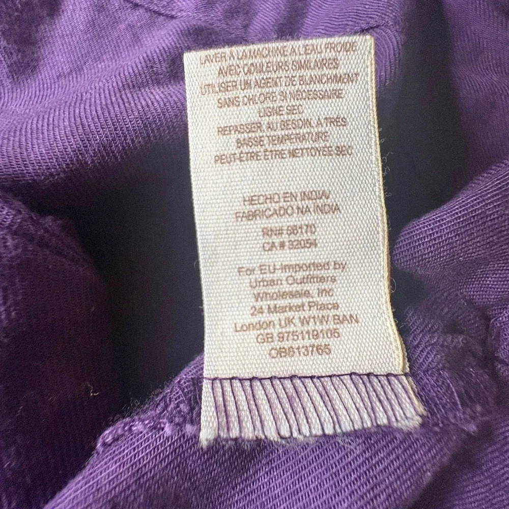 $148 FREE PEOPLE Purple Floral Embroidered Peasant Off Shoulder Dress Tunic‎ XS